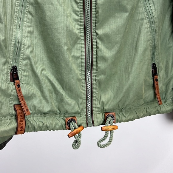 Naketano Brave New World Jacket Green Hooded Utility Parka Womens Size Large - Picture 4 of 14